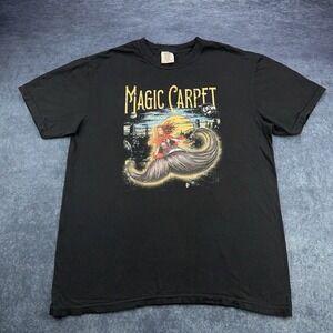 Comfort Colors Magic Carpet Mustache Graphic T-Shirt Black Mens Large